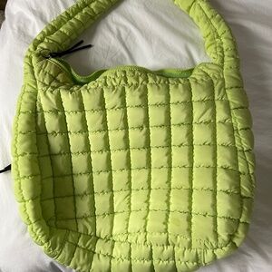 Free People Quilted Carryall Bag - pale neon